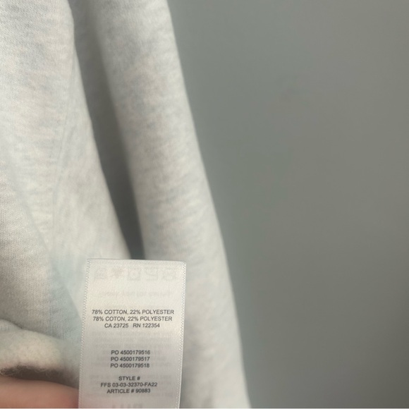 Cozy Fleece Perfect Cropped Sweatshirt - Heather Cloud White - TNA - Picture 8 of 8